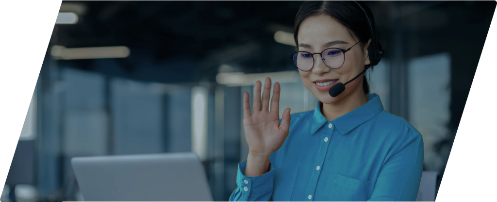 Waving Customer Support Representative